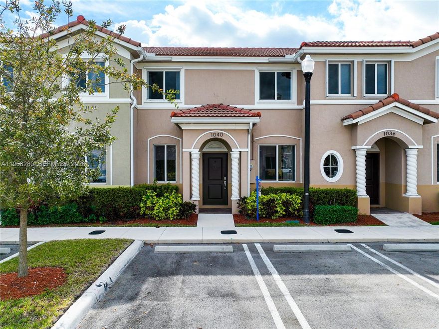 Up to $15,000 credit available; must be added to the asking price! Stunning new construction townhome with 3 bedrooms and 2.5 bathrooms. Spacious living, dining, and family areas, plus an upgraded kitchen with quartz countertops, stainless steel appliances, and ample storage. The first floor has sleek tile flooring, while plush carpet adds comfort upstairs. A state-of-the-art water filtration/purification system. Furniture can be included in the sale. Fully fenced backyard and a dedicated laundry room. Community amenities include 24-hour security, a pool, a playground, and an outdoor fitness area. HOA covers internet and premium cable. Located near top schools, dining, and shopping, and with easy access to the Turnpike & US-1. Enjoy the immersive 3D virtual tour. May the FORCE be with you!