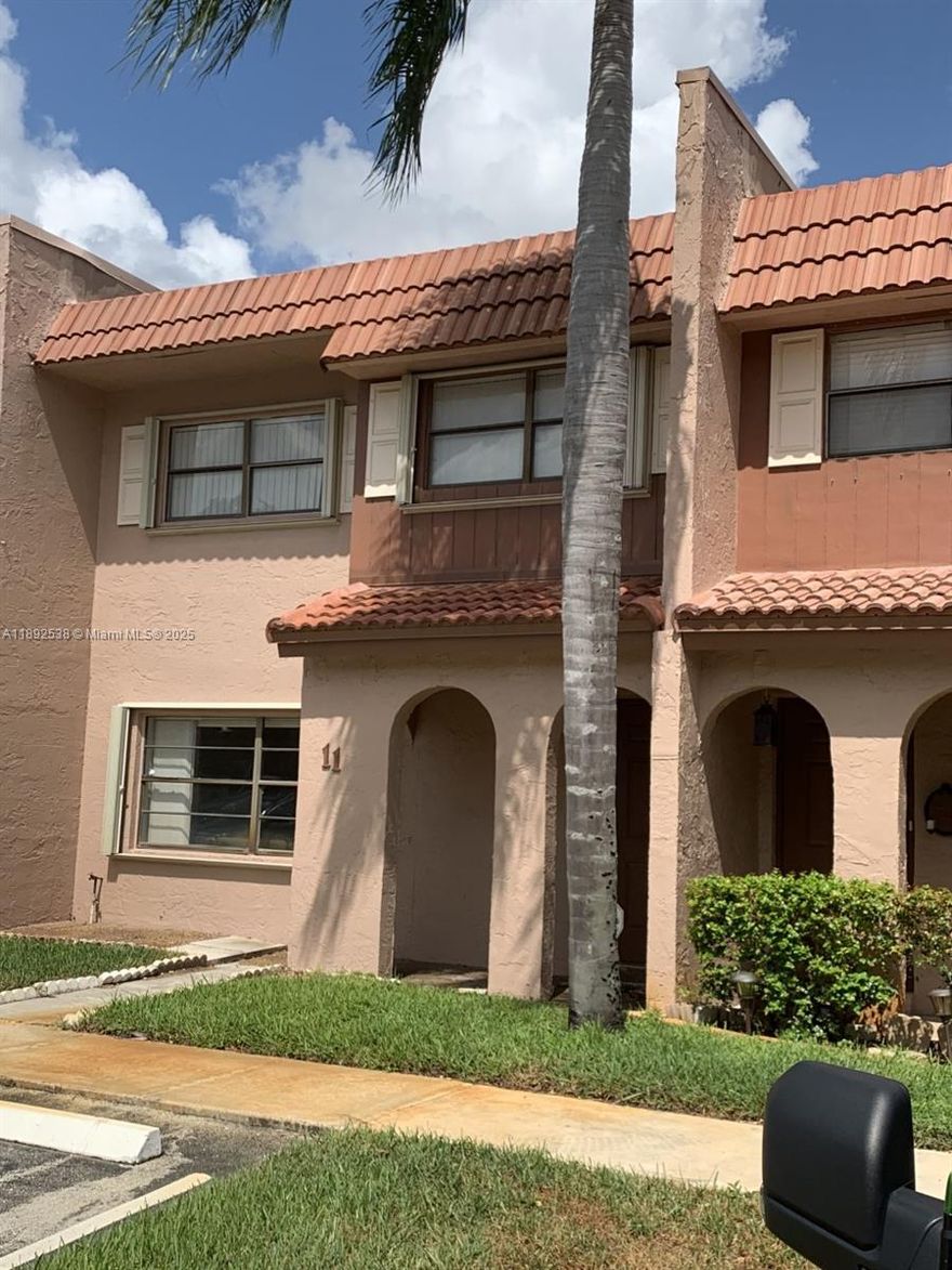 **AVAILABLE TO MOVE-IN NOV 5** THIS STUNNING & UPGRADED 3/2.5 TOWNHOUSE (1590 SQ FT) IS A MUST-SEE! TOWNHOUSE IS CENTRALLY LOCATED TO ALL MAJOR HIGHWAYS, SHOPPING & MORE. PROPERTY OFFERS A VERY SPACIOUS LIVING AND DINING ROOM AREAS, UPGRADED BATHROOMS WITH GRANITE COUNTER-TOPS ON ALL SINKS, LAMINATE FLOORING IN ALL 3 BEDROOMS (ALL LOCATED ON 2ND FLOOR). LARGE BALCONY IN MASTER BD! THIS TOWNHOUSE COMES WITH 2 PARKING SPACES, WASHER/DRYER, SHUTTERS ON ALL WINDOWS AND A HURRICANE IMPACT SLIDING GLASS DOOR ON GROUND FLOOR. PROPERTY ALSO COMES WITH AN ALARM SYSTEM, LARGE SCREENED IN PATIO. BATHROOMS ALL REPLACED IN 2016 & NEWER APPLIANCES. COMMUNITY OFFERS 2 POOLS, TENNIS COURTS, PLAYGROUND AND BASKETBALL.COME SEE THIS GEM TODAY! 2 CARS ONLY ALLOWED PER UNIT! NO PETS ALLOWED BY ASSOC