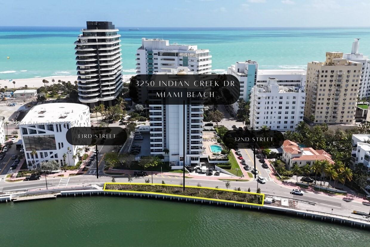 Rare 200 linear feet of waterfront land available for sale along the Indian Creek Waterway in Miami Beach. Located directly on the water and spanning an entire block between 32nd Street and 33rd Street on Indian Creek Dr., this unique parcel enjoys a brand new 200’ seawall and a host of other improvements recently completed during the city’s Indian Creek improvement project. Potential uses may include a commercial marina, residential dock space, boat rental facility, etc. An initial feasibility opinion has been provided by Kimley-Horn, whose contact information can be provided upon request. Call listing brokers Sam Kafin or Yitzchok "Isaac" Kessler for Information