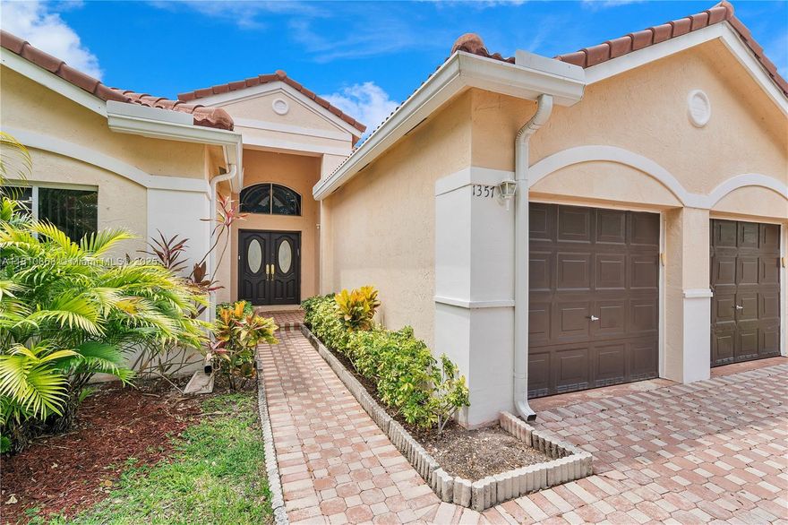 This beautiful 4 bed/3bath Large Corner Lot Home is located in gorgeous Camellia Island in Weston, Fl. Home offers a beautiful heated pool and spa with covered lanai. Open kitchen concept with white cabinetary, tile floors throughout. Roof was replaced in 2015 has brand new AC and water heater. Large master bed and bath and plenty of closet space, 2 car garage. Best A Rated School district, close to hospital, restaurant and local shopping. One of the safest gated communities in Weston, Fl.