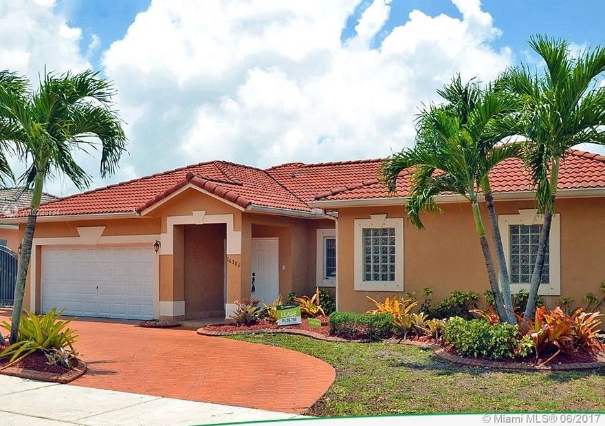 Great property in Miami Lakes, FL offers a stunning layout. Enjoy peace of mind and the best quality ownership for a rental in the area. ONLY ONE MONTH DEPOSIT REQUIRED for qualified tenants. All kitchen appliances installed and maintained by landlord. One or Two years lease welcome in this beautiful home. PET FRIENDLY (some restrictions may apply). Easy to show - Vacant.