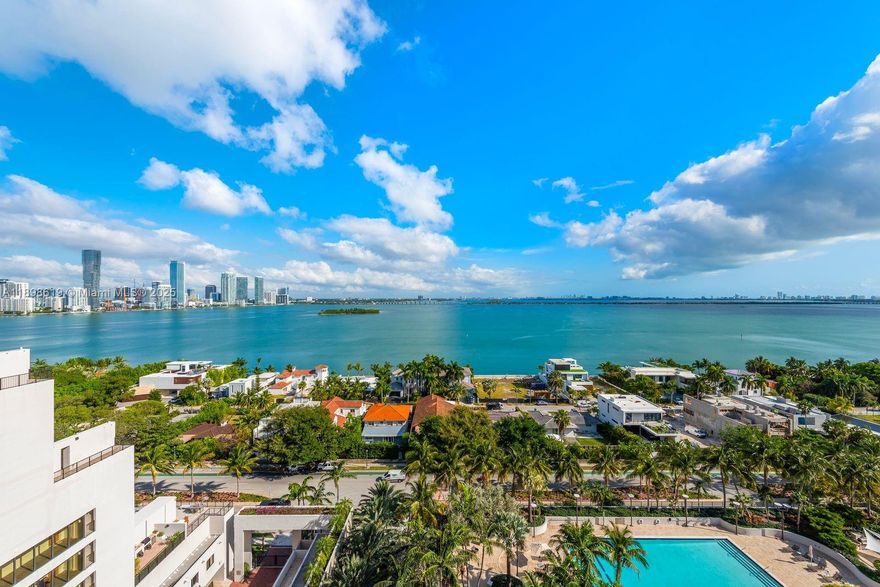 Welcome to this spacious and beautiful 3/3 residence on the 14th floor features in a modern and distinctive Miami architectural style building, with panoramic views of the south and north overseeing the Downtown Miami, Biscayne Bay and the Atlantic Ocean from either your north or south large balconies. Hurricane proof windows and floor-to-ceiling hurricane proof glass doors filling the open indoor space with natural light. Enjoying the spectacular picturesque views all throughout the comfort of your home. Relax and enjoy your happy hour with your pet watching the cruise line ships come and go. Only a few minutes to the beach or a few minutes to down town for your shopping ease. Amenities include tennis, swimming pool, spa, gym with a variety of equipment, basketball court, and a dog park