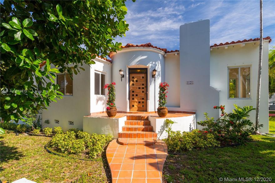 So much will make you fall in love with this impeccably preserved, Mediterranean beauty in East Shenandoah.  This 1938 home impresses with a rotunda foyer, high ceilings, and majestic art deco fireplace with etched wading birds. This 3/3 + den also features rare, original Cuban tile floors with mosaic border. The versatile floor plan includes a large kitchen, formal dining room, and interior laundry. The third bedroom with en suite bathroom has a separate entrance, offering possibilities for in-law quarters or rental income. Room for a pool. Recent upgrades include landscaping, fresh paint, and renovated bathroom.  Located on a large corner lot just blocks from the hottest stretch of Calle Ocho, this is the diamond in the rough you've been searching for. A Very Special Home.