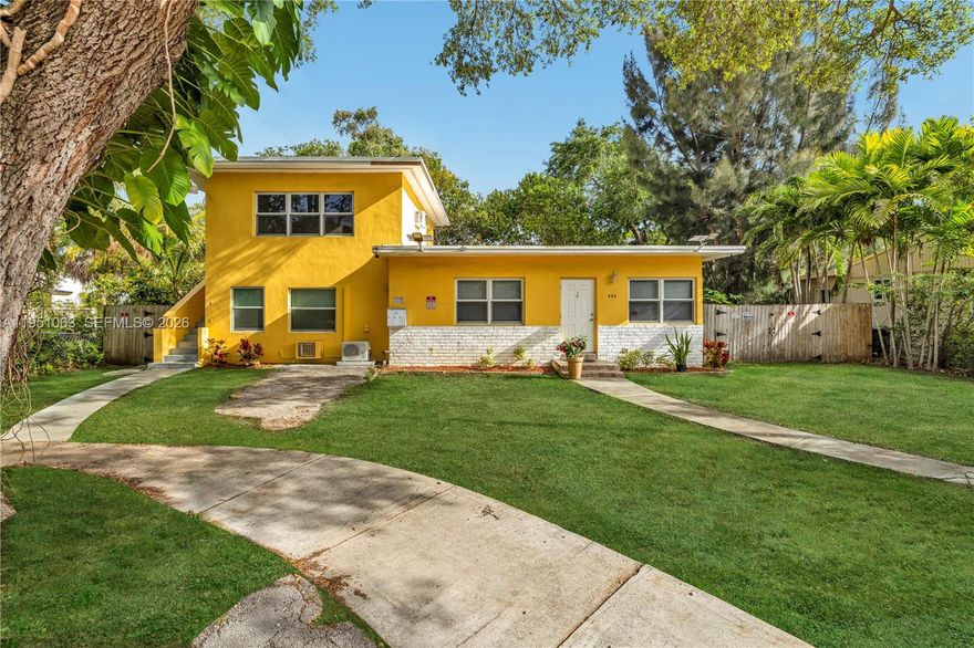 Discover this tucked-away hidden jewel on a quiet cul-de-sac!  Just a block from Biscayne Park Village (but without Biscayne Park taxes) and a short stroll to enjoy dining out in new restaurants and the NM museum of contemporary art …this home can be a duplex (currently divided with 3 entrances and 2 units rented on month to month lease) or transformed into a single family residence. It is clean as a whistle with impact windows, privacy fence, mature fruit trees, lots of shade and a lovely outside dining area. New roof, refinished terrazzo and new wood floors. Added benefits of schools, and convenient commutes to I-95, Aventura, Miami Beach, and downtown Miami w/2 nearby airports along with the brand new UHealth medical center on Sole Mia Way…make the decision to grab this opportunity!  Easy appointments.  Priced to sell. Please do not disturb tenants, request a showing. Appointments only with 24 hours' notice.