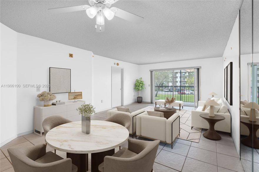 Welcome to this bright and spacious 2-bedroom, 2-bath condo in the sought after Plymouth section of Century Village! This second-floor home offers an expansive living area, a large kitchen, and an in-unit washer and dryer for added convenience. Enjoy abundant natural light throughout and peaceful community views. The unit includes one assigned parking space plus plenty of guest parking. Century Village is a 55+ gated, resort-style community featuring a championship golf course, clubhouse, multiple pools, fitness center, tennis, pickleball, and community transportation. Ideally located in Pembroke Pines near shopping, dining, major highways, and top medical facilities.