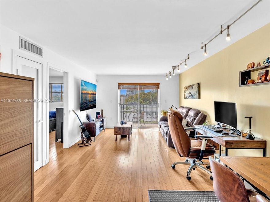 Amazing opportunity to own a beautiful 1-bedroom residence on Alton Road in Miami Beach! This highly sought-after 02 line offers stunning park and city views from every room and will not last. Enjoy a spacious floor plan featuring tasteful updates throughout, including custom cabinetry, stainless steel Jenn-Air appliances, brand new dishwasher, granite countertops, bamboo hardwood flooring, wine cooler. The unit features a generous walk-in closet, 1.5 bathrooms, and one assigned covered parking space. Recently maintained A/C unit for added peace of mind. Super low maintenance fees, all special assessments paid in full, and the building has already passed its 40-year inspection. Ideally located in a dynamic yet relaxed setting, just steps from everyday conveniences and minutes to Lincoln Road in the heart of South Beach.