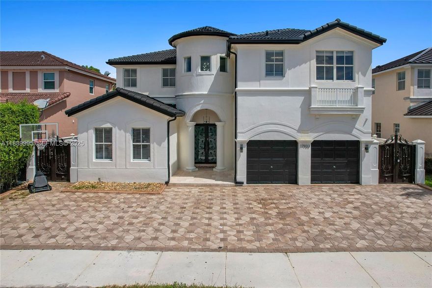 Exquisite 5-bedroom, 5-bath home with a spacious open-concept living area filled with natural light. Gourmet chef’s kitchen features stainless steel appliances, abundant cabinet space, and a large eat-in island. The primary suite offers a private balcony, and the spa-like primary bathroom includes a dual-head shower. Additional highlights include a two-car garage, laundry room, and ample parking. The backyard oasis features a sparkling saltwater heated pool.Ideally located near major highways, shopping, and dining. No HOA—move-in ready luxury residence.