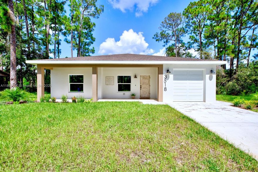 Located in Sebring’s Country Estates, this one-of-a-kind brand-new home features elevated finishes, a stylish kitchen with wood-shaker cabinets, quartz counters, a deep sink, and a tile backsplash. Luxurious vinyl plank flooring, 10-foot ceilings, and all-impact windows brighten every room. The home includes a 1-car attached garage and inside laundry. Two generous bedrooms host spa-style baths the primary with a walk-in shower, the guest bath with a tub/shower combo, both fully tiled. Outdoors, enjoy a covered front porch and a spacious 25’ x 14’ back porch, all under roof. Move-in ready and meticulously designed, this home is a must-see in a desirable no-HOA neighborhood.