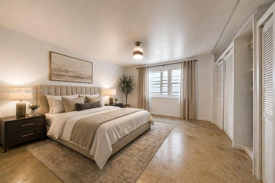 Live the ultimate South Beach lifestyle in this beautifully updated and fully furnished 1-bedroom + den residence, ideally located in the heart of Miami Beach—just steps from Lincoln Road, the ocean, world-class dining, shopping, and vibrant nightlife.

This turnkey home features a bright open-concept layout with sleek polished concrete floors and modern finishes throughout. The upgraded kitchen showcases marble countertops, stainless steel appliances, and a rare gas range—perfect for both everyday living and entertaining.

The spacious primary bedroom offers ample closet space, while the versatile den provides the perfect space for a home office, guest area, or additional lounge.

A rare opportunity to own a stylish, move-in-ready 1-bedroom + den in one of Miami Beach’s most desirable locations.