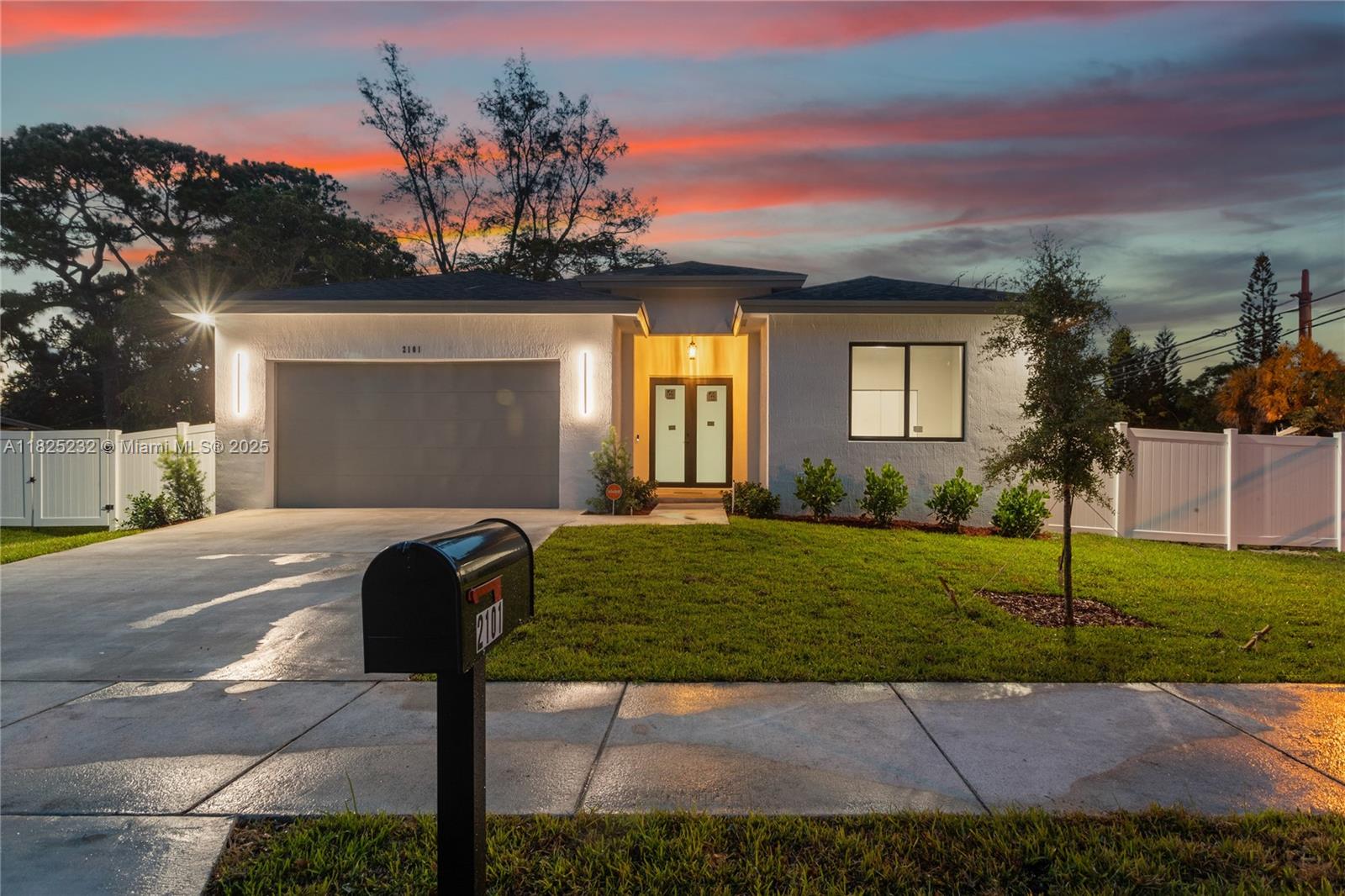 This beautiful new construction home located in the Lakeside Estates subdivision of Oakland Park! The home offers soaring 10-foot ceilings and elegant 24x48 porcelain tile flooring throughout. The home features include: modern style kitchen with quartz stone countertop, large master suite with two walk-in closets, Samsung stainless steel appliances, large washer & dryer, 8ft tall french front door and rear sliding glass doors. Enjoy peace of mind with the built-in Vivint camera and alarm system, along with a very durable privacy PVC fence enclosing the spacious backyard- with enough space to build a pool. There is no HOA. A must-see for buyers seeking quality craftsmanship and contemporary design!