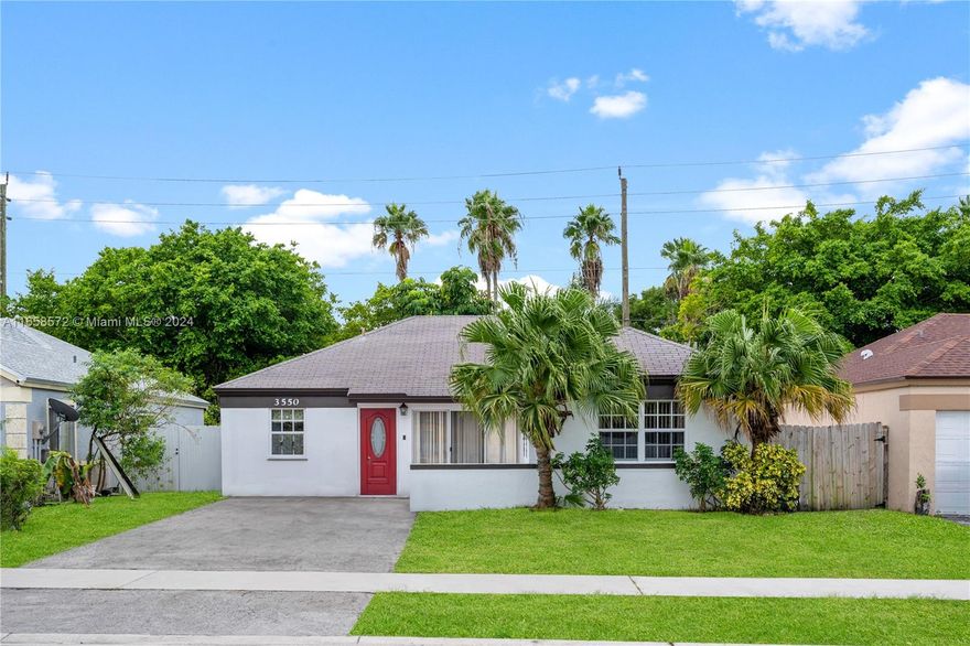Discover a charming 4 bedroom, 2 bathroom, single-family home designed for comfortable living. The kitchen features wood cabinets and durable granite countertops, offering both practicality and style. The living area boasts vaulted ceilings, enhancing the sense of space and openness. Conveniently located near the Turnpike and Hard Rock Stadium, you'll enjoy the ease of nearby shopping plazas, less than a mile away, with a variety of grocery stores and restaurants. This inviting home provides a cozy and functional environment perfect for everyday living.