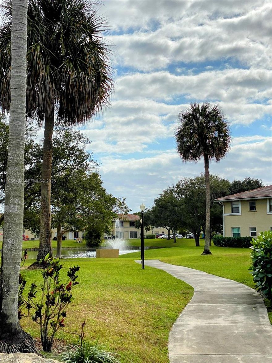 Beautifully Renovated First-Floor 2 Bedroom/2 Bathroom Corner Condo with Lake View in Lakewood Village in Coral Springs. Modernly renovated. The apto features new premium vinyl flooring throughout, and updated bathrooms with new tile flooring, refreshed showers (no tubs), updated countertops, new mirrors, and modern paint finishes. The kitchen has been refreshed with stainless-steel appliances, also has new washer and dryer inside the unit.Recessed ceiling lighting throughout the apartment, combined with its corner location, provides exceptional brightness, with windows in every bedroom and the kitchen, as well as direct lake views and serene wildlife surroundings. The unit also includes hurricane shutters, one assigned parking space, and ample guest parking. The community offers a swimming pool and is conveniently located just steps from Coral Square Mall, shopping plazas, restaurants, and excellent schools, with Sawgrass Mills Mall approximately ten minutes away. The property is tenant-occupied with a lease in place through June 2026, generating $1,800 per month in rent, with comparable units in the community renting for up to $1,950 per month. Low HOA fee and Pet Friendly up to 25 lbs.