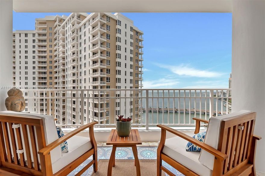 Enjoy the luxury and privacy of island living at The Courts, one of the best buildings in Brickell Key. Marble flooring and oak wood in bedrooms. This corner unit filled with natural light offers the best views of the bay and Brickell's skyline, so you can enjoy day or night from anywhere in the unit. Split floor plan, dedicated laundry room with side by side washer and dryer, kitchen with breakfast nook and wraparound balcony to enjoy the vistas. Two side by side deeded parking spaces in between columns (see pic). Too many amenities to list including tennis and racquet ball courts, sauna, gym. Walking distance to where all the action is in Brickell.
