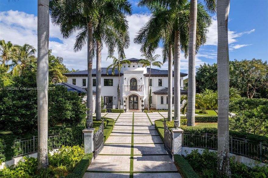 This 2-story mansion is located on the prestigious Old Cutler Road. Recently updated by Cheryl Eisen from IMG Design New York, this move-in-ready home features premium finishes and designer furnishings. A Guggenheim-inspired white spiral staircase will welcome you.  The chef's kitchen comes equipped with Viking appliances and a large island with a precious marble countertop.  The master bedroom is located on the first floor with an additional guest room, home office, laundry room, and wine room. Upstairs the house has 4 spacious en-suite bedrooms with walk-in closets, a home theater, open recreation room with a terrace. The grounds feature a heated pool and spa, outdoor kitchen, putting green, and lush landscaping, including exotic fruit trees. LISTING PRICE INCLUDES FURNISHINGS & ARTWORK.