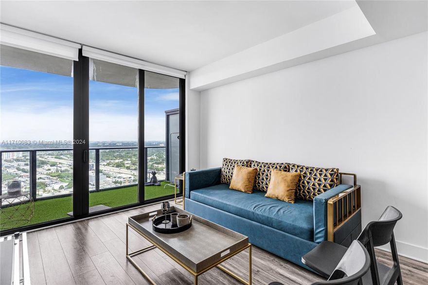 Situated in the prime location of the building, this sophisticated 1BD/1BTH residence offers a Southeast orientation. Adorned with contemporary decor and waterproof laminated flooring throughout, this luxurious unit at The Hyde Midtown boasts top-tier amenities such as a pool with cabanas, tennis court, fitness center, sauna, game room for teenagers, kids play room, club room, and a movie theater. Residents can indulge in on-demand hotel services, featuring a full-service spa, outdoor bar & restaurant with room service, housekeeping, babysitting, and 24-hour valet services. Centrally positioned amidst the Shops at Midtown and within walking distance to the
upscale boutiques of the Design District, this property presents an excellent investment opportunity as it can be rented 12 times yr.