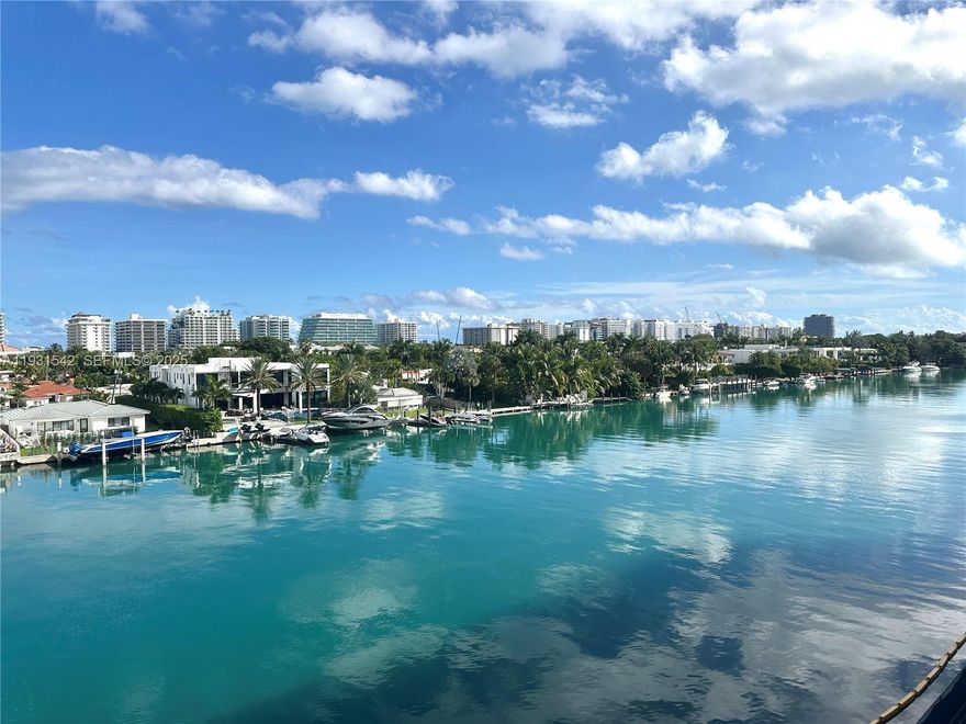WATERFRONT TOP FLOOR UNIT WITH GORGEOUS STUNNING WATER VIEWS! SPACIOUS 2/2 BRIGHT IN BEST LOCATION, MINUTES TO BEACH, BAL HARBOR SHOPS, A+ ELEMENTARY SCHOOL, HOUSE OF WORSHIP AND MORE. EASY TO SHOW!