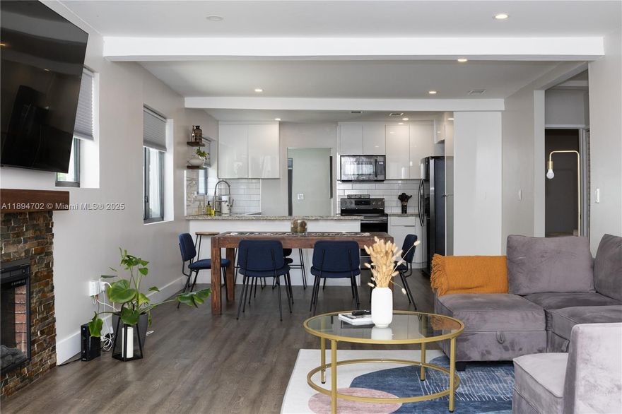 Don't miss out on this large turnkey, fully furnished Duplex! A total of five bedrooms and three bathrooms. The Front unit is a three-bedroom, two-bathroom unit with an open floor plan. A new AC unit was installed in 2024. The back unit is a two-bedroom, one-bathroom unit with new electric panels. Located in a family and close-knit neighborhood. The neighborhood features a diverse and vibrant dining scene with various cuisines. The neighborhood is located just six miles north of downtown Miami and is convenient to I-95. There are numerous grocery stores and parks in the area.