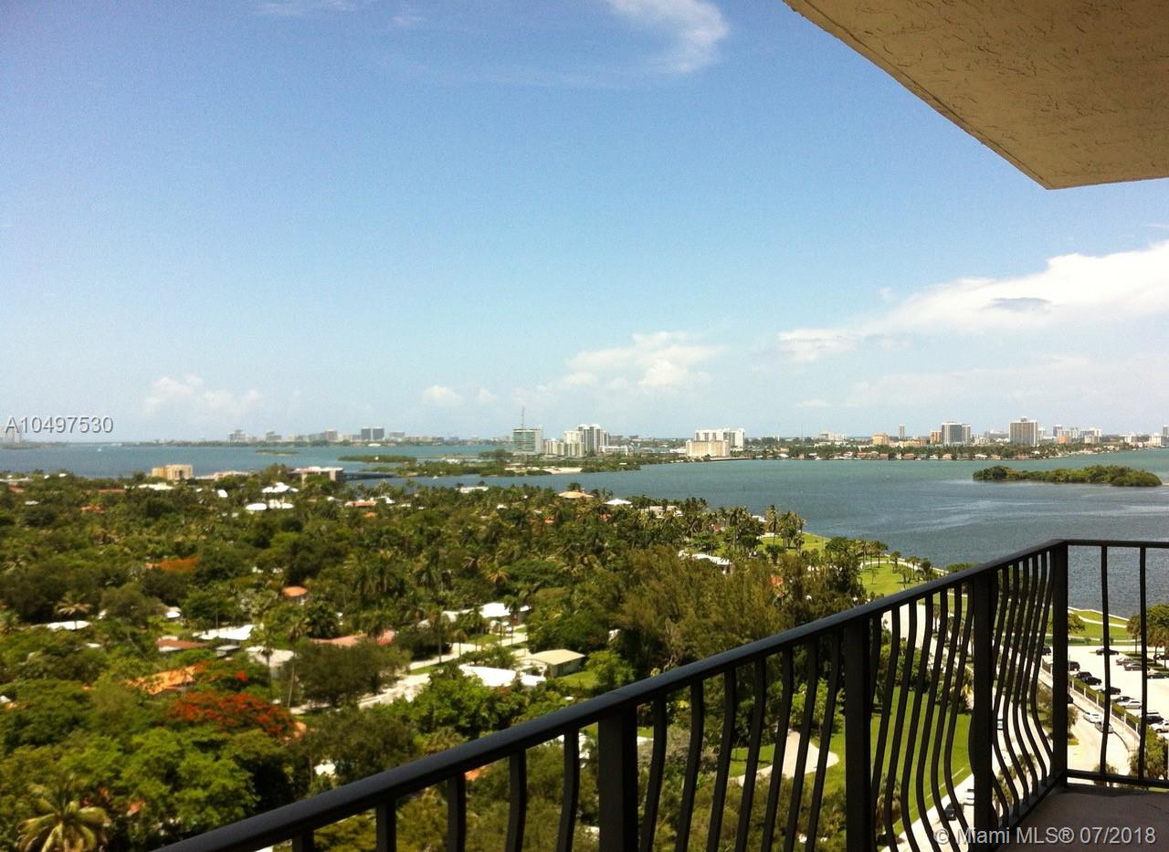 Enjoy unobstructed city and bay views from this spacious 2bed/2bath corner unit. Open kitchen, travertine baths, wrap around balcony. Palm Bay is a gated complex in the Upper East Side area, just north of the Design District. Full amenities include pool, gym, tennis court, valet, convenience store. No pets allowed.