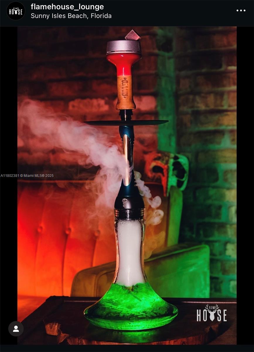 MAY BE ELIGIBLE FOR AN L1 AND EB-2 VISA!!! Well-established Hookah Lounge on Hallandale Bivd with great traffic and loyal clientele. 330+ reviews 4.5 on Google Business Profile "Flame House Lounge" All permits and licenses are up to date, excellent monthly profits. Service includes food, hookah, exotic teas, as well as DJ nights.
Please see the menu on Google Profile Professional in hookah culture and making. Great lease terms with low rent. Beautiful build-out and 49 seating outdoor & indoor, the restaurant has a fully equipped kitchen, grease trap.
Beer & Wine license, the name, and full online presence included in the sale. Don't miss the chance to own a profitable and reputable establishment with significant growth potential.