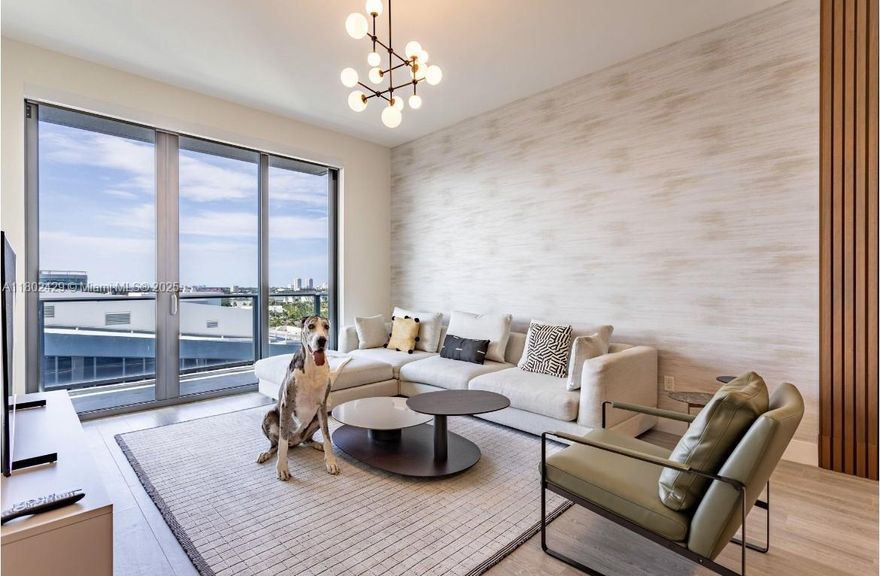 Your search for the perfect one-bedroom with a den has come to an end. This stunning home is elegantly furnished and is on the top floor of Aventura Park Square Residences. It is flooded with light and boasts 11’ ceilings, a wall of sliding glass doors and sweeping views. The kitchen boasts top of the line appliances, plenty of counter space and is open to the living room. The primary bedroom features sliding glass doors that lead to the balcony, an en-suite bathroom with two sinks and a huge walk-in closet. The den is perfect as an office, media room or even a bedroom and has a full bathroom. Offered for 6 months or a year. Aventura Park Square is a beautiful white glove building with top-of-the-line amenities. The charming square includes top restaurants, fitness spas and salons