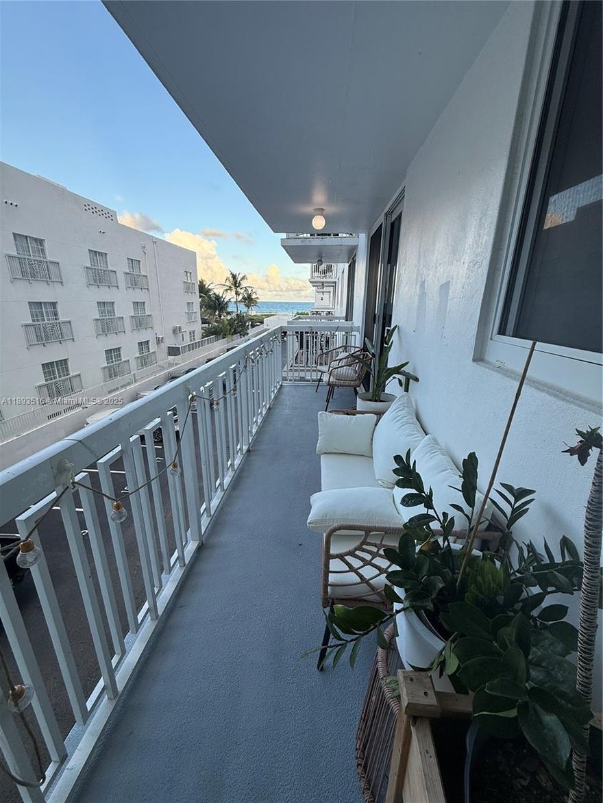 Converted 2-bedroom, 1-bathroom unit with direct ocean views and one assigned parking space. Completely renovated unit located in the highly desirable South of Fifth neighborhood in Miami Beach.