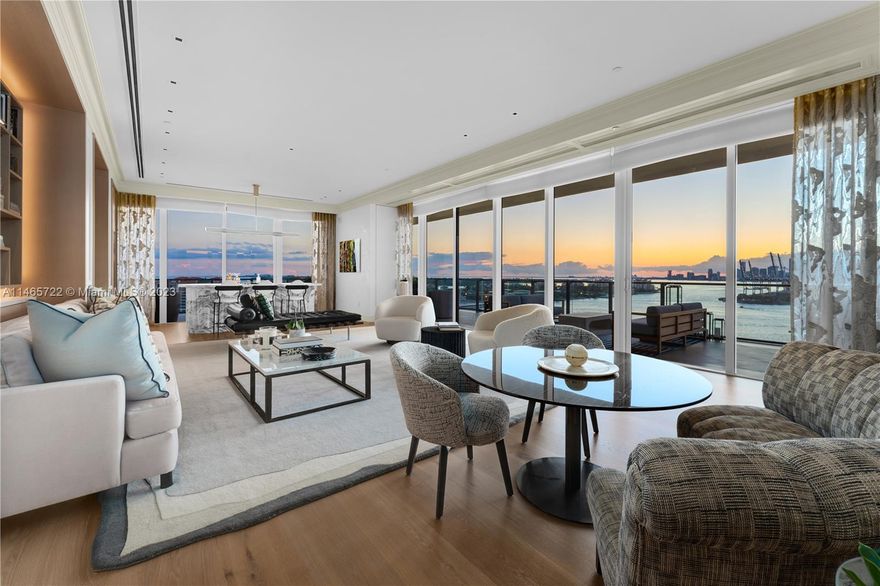 Enjoy bay,downtown & ocean views from this impeccably renovated corner unit in the coveted 04 line at Apogee,the most prestigious residence.Full renovation completed in 2023,this contemporary 4,157 home in the sky boasts custom millwork & lighting throughout,wide plank wood flooring & open chef’s kitchen w/sculpted matte marble & wood island & full suite of Gaggenau appliances.This turnkey residence has been reconfigured to allow for expansive living & entertaining,complete w/custom Italian marble bar,double wine fridges & 2,400+ sqr ft of wraparound terrace.Oversized primary suite w/breathtaking views,large custom closet & spa-bathroom w/soaking tub.Private airconditioned 2 car garage w/storage included.Apogee offers the ultimate level of security & concierge services in the heart of SOFI
