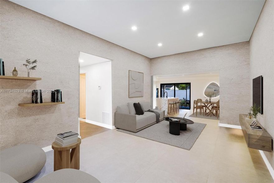 Nestled in one of South Miami’s most sought after neighborhoods, steps from the University of Miami and Coral Gables, this reimagined home blends luxury and sophistication impeccably. Close to elite education centers, dining, and Miracle Mile shopping, it features a split floor plan with three bedrooms, two opulent bathrooms, and high-impact windows. The backyard oasis has a screened terrace, wooden deck, and private putting green—ideal for relaxing or entertaining. This home offers indoor-outdoor elegance and a prime location for buyers seeking luxury near Miami’s cultural hubs.