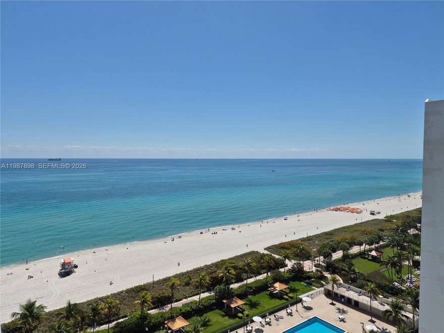 *  *  *   Miami Beach lifestyle at the oceanfront Mirasol Ocean Towers! This spacious 1 bedroom, plus den (possible second bed or office studio) - with 1 1/2 bath unit offer 1,190 sq. ft. / Model B - of light-filled interiors, lot's closet space, impact windows floor to ceiling, and sweeping ocean, bay, and pool views. Enjoy resort-style amenities including a heated pool and spacious deck, fitness center, sauna, bicycle storage, library/business center room and 24-hour front desk — all steps from the sand and minutes to South Beach, Ocean Drive, Lincoln Road and rejuvenate North Beach!  Right behind the new Pedestrian walk-way from South to North Beach! - sporting recently new gym Peloton and Life Fitness equipment. The neighbors within walking distance are the top Hotels/Venue of the Edition, The One, The W, Faena hotel and the Faena Cultural District. - Public transportation and the free Miami Beach Trolley - Several Restaurants, Cafes and Supermarket downstairs next to the building, including the new MOTEK restaurant! - Operating budget with reserve funding. Maintenance including Cable TV, WIFI and pest control - Per association, dogs allowed if emotional or service dog. One assigned parking space and visitors parking.