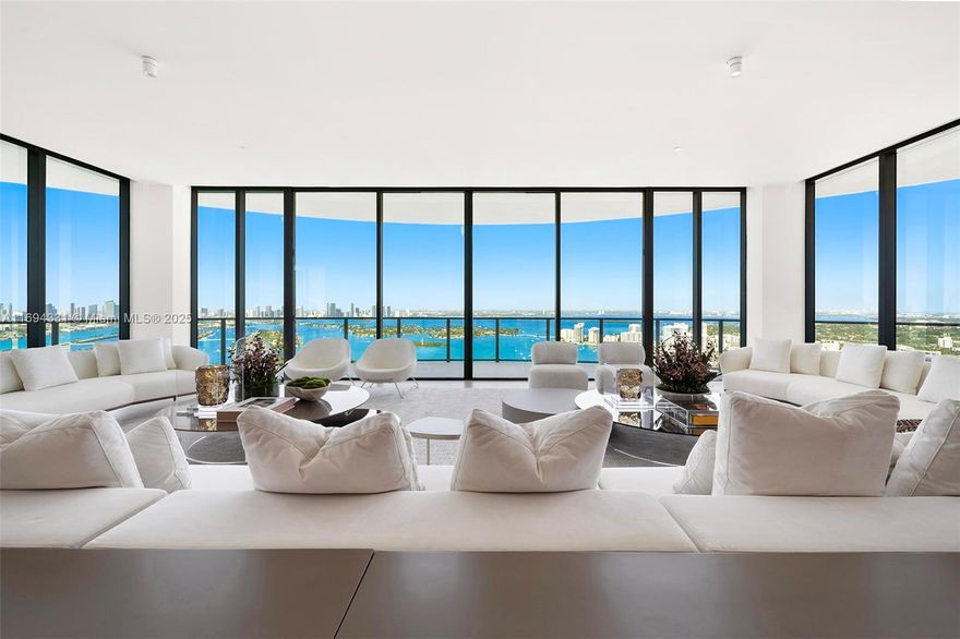 One of the most remarkable residences in Miami - stunning lower Penthouse at Five Park, featuring 4 beds, 6.5 baths, office and media room. 11 ft+ ceilings. 5,888 sq ft of interior space, complemented by 1,868 sq ft of wraparound terrace. Sweeping views of magical sunsets over the Miami skyline, and sunrises over the Ocean. Open living space meticulously designed and detailed by Meyer Davis is equally suited for lavish entertainment and serene contemplation. Five Park is the newest luxury residential tower in Miami Beach, delivered Nov 2024. It offers its residents amenities including private beach club, 2 pools, gym, spa, on-site restaurant and the exclusive 26th floor Canopy Club. Most sought-after location due to proximity to restaurants, beach, parks etc.