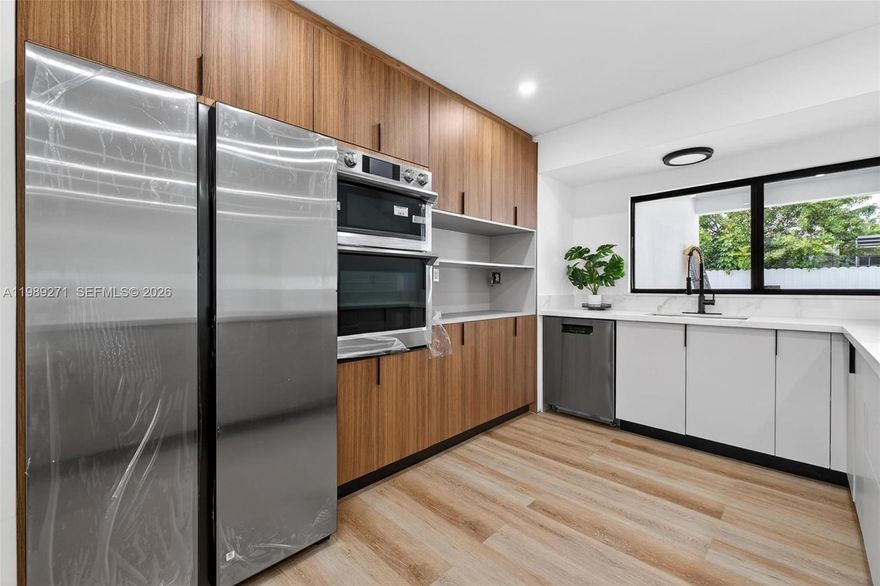 Spectacular recently remodeled pool home in the heart of Miramar. This move-in ready residence features 3 spacious bedrooms and 3 full bathrooms, including a convenient external cabana bath in the pool area. Safety and peace of mind are guaranteed with brand-new impact windows and doors throughout, along with a newly installed roof. The interior boasts modern finishes and an open layout perfect for entertaining. Step outside to your private tropical oasis, featuring a refreshing pool and ample patio space for gatherings. No detail has been spared in this complete renovation. Ideal location near schools, parks, and major highways. A must-see!