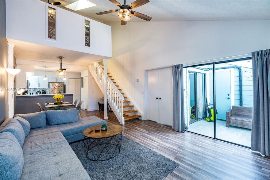 Beautiful remodeled 1BR, 1 bath plus DEN/office in North Lauderdale. Step inside to find an inviting open floor plan that seamlessly connects the living, dining, and kitchen areas, all under vaulted ceilings that enhance the sense of space. The kitchen features a tasteful tiled backsplash, a breakfast bar for casual dining, ample cabinetry, making it a perfect spot for both cooking and entertaining. Newer kitchen appliances, washer, dryer, spacious large rooms. This home is nestled in a friendly community; you'll enjoy easy access to shopping, dining and entertainment. Low HOA fee. Make it your home today.