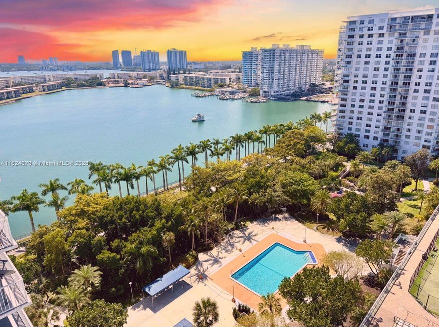 This Beautiful Gem won't last long. Turnkey living at modern, spacious, and sunlit large 2 bedrooms and 2 bathrooms condo-apt located in the heart of Aventura with a breathtaking sunsets and views of MAULE LAKE. An open-concept layout with generous living space over 1460 soft and plenty of storage. Unbeatable location!! minutes from transportation or attractions, making everyday living convenient.