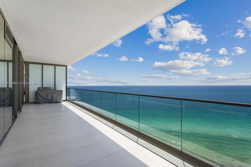 Residences By Armani Oceanfront unit! 4 bedrooms, 5.5 bathrooms + den boasting a total of 4,062 SQ FT. Flow through residence featuring views of the Atlantic Ocean and Intracoastal w/floor to ceiling windows, volume ceilings, split floor plan, ceramic floors throughout and 2 private terraces w/a summer kitchen. Private elevator foyer, finished closets in all bedrooms, and electrical shades. Unparalleled amenities and 5 star service includes Oceanfront Pool + Bar, Restaurant, Spa & Fitness Center, Grand Lobby and Bar Lounge, Cigar and Wine Room, Children's play area, Concierge, Security and Valet and more.