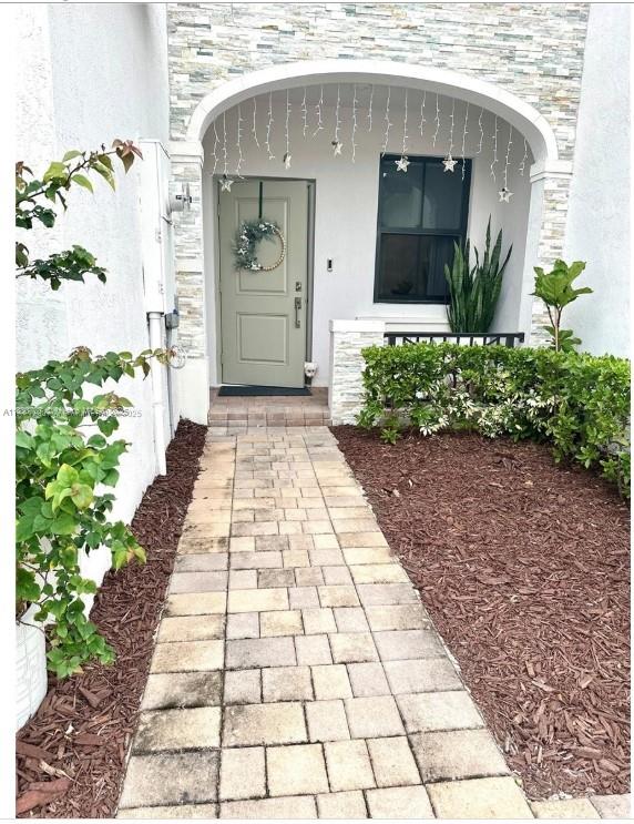 Welcome to this stunning townhome in Corsica! Built by Lennar in 2023, meticulously maintained smart home with many upgrades, 3/2+1/2 bath &1 car garage, total parking for up to 4 cars. LOT/BLK allows for low down payment that's perfect for 1st time buyers or investors as there are no leasing restrictions in the community. Sellers have tastefully selected a warm & inviting pallet of calming colors, neutral tiles, wood tones & a coral stone kitchen backsplash. Its walls have been loved and it shows. There is Roaming 24hr security, plus a club house pool & fitness center. Pedestrian & pet friendly with open green spaces. Parks at walking distance to your front door & turnpike 5 min away. Sellers offering buyer concessions. All offers considered. Please read broker remarks.