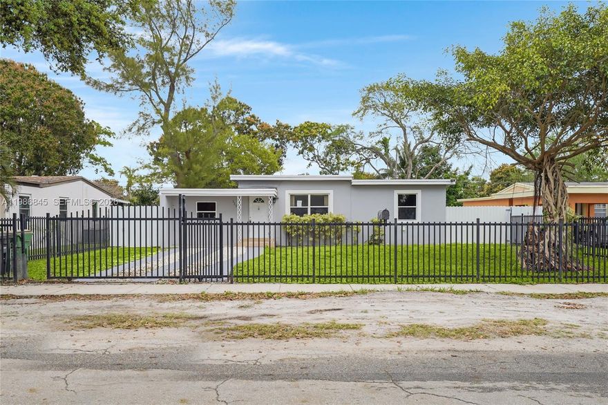 Charming single-family home in North Miami featuring 3 bedrooms and 1 bathroom, offering 1,038 sq ft of living space. This home boasts a bright and inviting family room, perfect for relaxing or entertaining. Enjoy a huge fenced backyard with plenty of room for a pool, expansion, or outdoor gatherings.

The property also features a large gated front driveway with ample parking. Inside, you'll find stainless steel appliances and a washer and dryer for added convenience.

Ideally located with easy access to I-95 and major highways, and just minutes from schools, shopping, and dining.