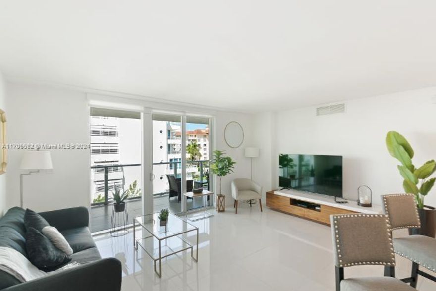 Welcome to your dream condo! This stunning two-bedroom, two-bathrooms unit is unique and has luxury and style. The flooring adds a touch of elegance and comfort to the space. Completely furnished and professionally decorated, equipped with everything you need to be comfortable. With an oversized balcony it is located in a boutique building with only 17 residences. The building features a rooftop pool and exercise room. Located in the heart of exclusive Bay Harbor Islands, minutes from the beach, restaurants, and Mall. Available immediately, you'll never have to venture far to find what you need. Airbnb-approved building. Actually used for short term rentals