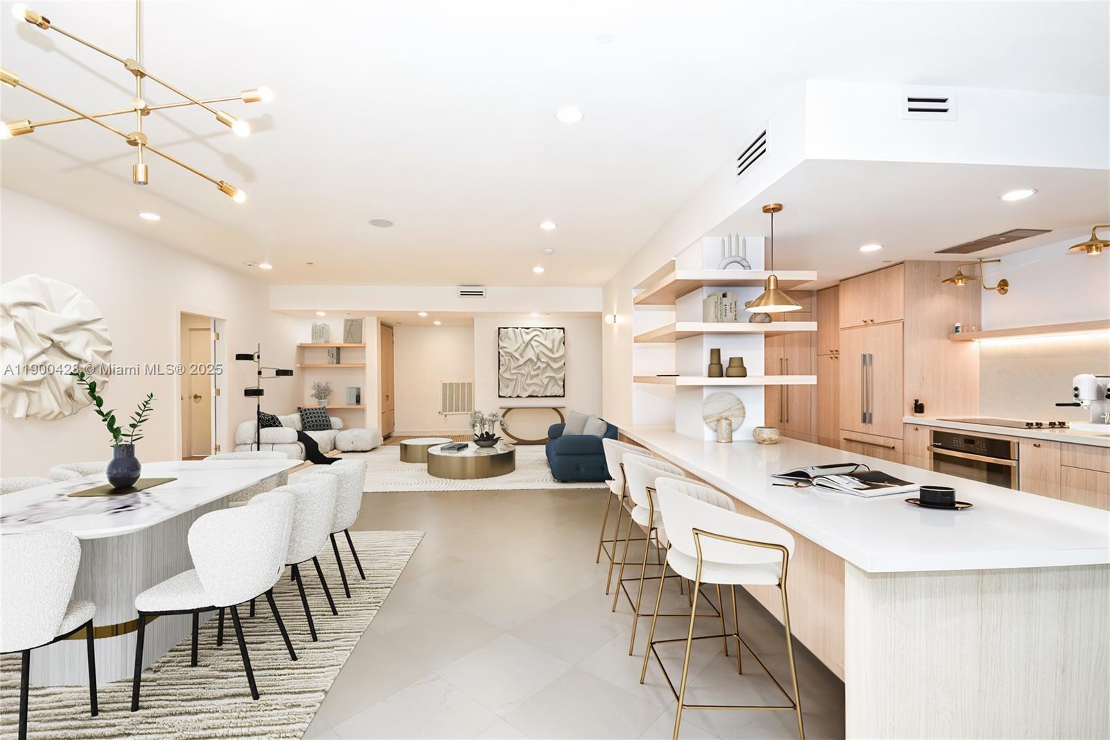 Access your residence through a private elevator and foyer that open into an expansive, sun-drenched living area with sleek finishes and a seamless flow. The chef’s kitchen is thoughtfully designed with high-end appliances, a butler’s pantry, and an open concept ideal for both everyday living and entertaining. The primary suite offers a spa-like bathroom with dual showers and custom-built closets for maximum storage. Enjoy integrated sound throughout, generous outdoor space with a large balcony showcasing breathtaking ocean and city views. Included are two parking spaces with valet service. Residents have access to resort-style amenities, including a tennis court, state-of-the-art fitness center, full-service spa, heated pool, and direct beach access.