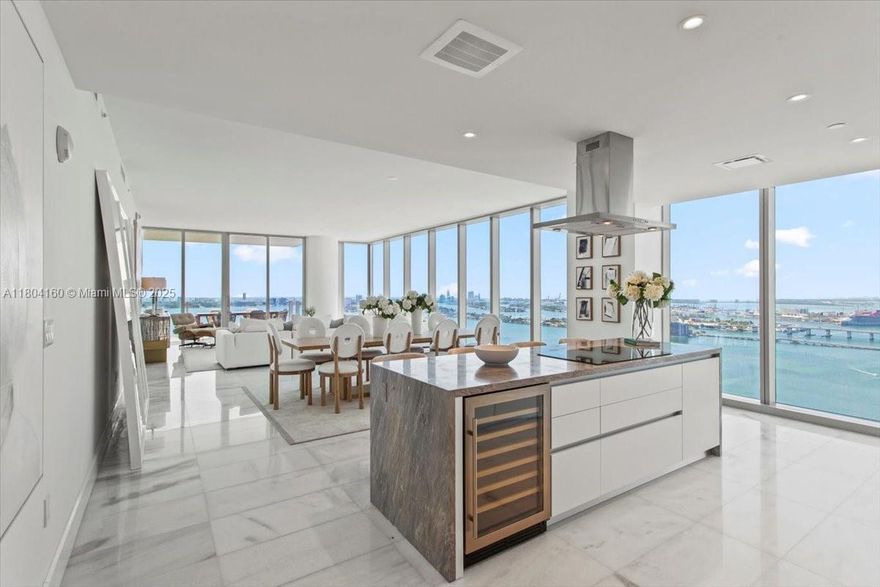 Best layout in Miami—the highly desirable 03-line at Missoni Baia with nearly 4,400 Total SF! This 4-bed + extra family room/office, 6-full bath flow-through residence spans the entire south end of the building, providing the most breathtaking forever turquoise water views of the bay, ocean & Miami skyline. Features include a private elevator lobby, grand foyer, large service quarter, 2 oversized terraces, high ceilings, top-of-the-line WOLF & Sub-Zero appliances, and European custom-designed cabinetry. Enjoy tennis, sunrise and Olympic pools, & 30,000+ SF of resort-style amenities designed by iconic fashion house Missoni. Prime Edgewater location near Design District, Wynwood, Midtown, Brickell, the beaches, highways, the brand new Whole Foods & more. Lowest priced 03-line at Missoni!