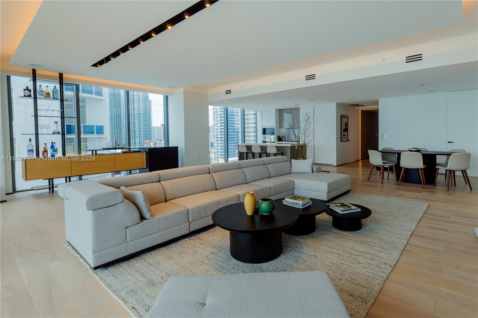 Walk into this fully furnished 3,267 sq ft seasonal rental at the luxurious Elysee Condo. This spacious half floor condo features 4 bedrooms, 4.5 bathrooms, light oak flooring throughout, electric shades, frameless doors, surround sound, great south east water and city views with huge terraces to enjoy entertaining  and endless sunrise and sunset views. Sub Zero/Wolf appliances with a gas cooktop. The Elysee if a full service boutique condo in Edgewater with a plethora of amenities and services. Come live like you are at a boutique hotel.