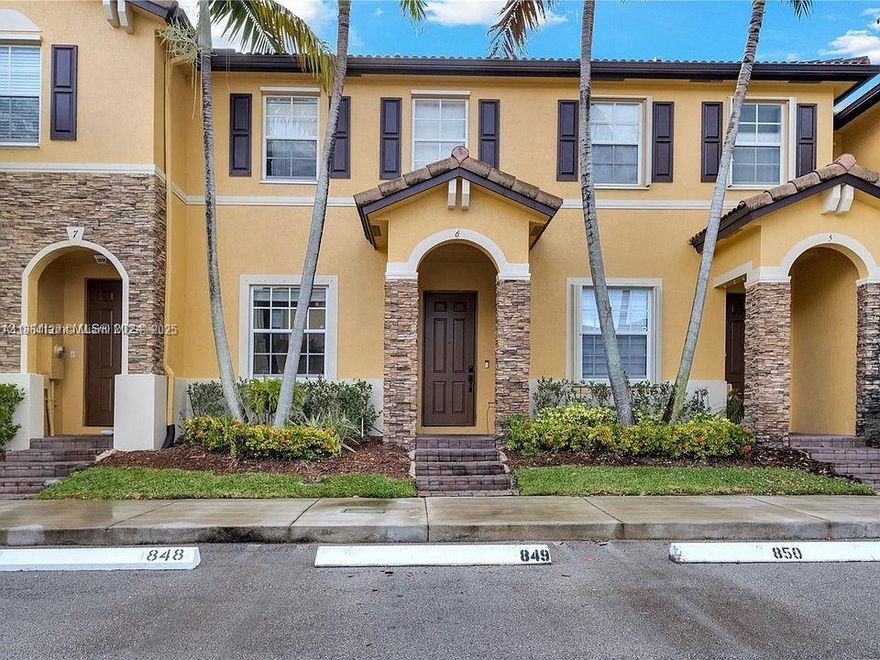 Great investment opportunity at Lakes by the Bay. This beautiful 2-story Villa, built in 2012, features high ceilings, modern kitchen with granite countertops, stainless steel appliances, and tile floors on the first floor. The master bedroom boasts a spacious walk-in closet. The unit includes two assigned parking spaces. The community offers low HOA fees and fantastic amenities: clubhouse, outdoor pool, jacuzzi, gym, walking trails, and recreational areas. Conveniently located near Florida Turnpike and US-1.