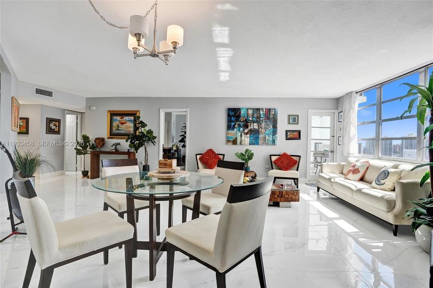 Welcome to Commodore Plaza in the heart of Aventura! This beautifully remodeled 1 bed / 1.5 bath condo offers modern comfort with a resort-style vibe. Featuring marble floors, an open kitchen with granite countertops, and a spacious living area that flows into a private balcony with stunning Intracoastal and city skyline views. Sold fully furnished and move-in ready.

Enjoy 24/7 security and top-tier amenities including 2 pools, tennis courts, gym, sauna, BBQ area, library, and marina access. Prime location—walk to Fresh Market, shops, restaurants, and just minutes from Aventura Mall and the beach.

Motivated seller—bring your offers! Don’t miss this opportunity to own in one of Aventura’s most iconic buildings.