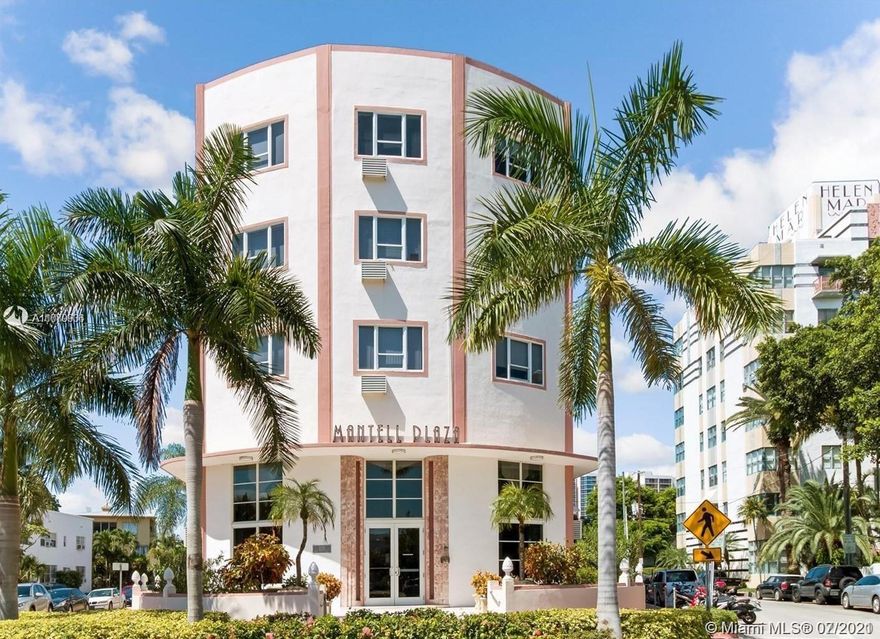 A hidden gem, The Mantell Plaza is ideally located just a footbridge away from the beach. This Art Modern boutique property includes lush landscaping, resort-style pool, gym, library, and doorman on site. Maintenance includes hi-speed internet, cable TV w/premium channels, water, and electricity. Make this place your perfect beach rental.