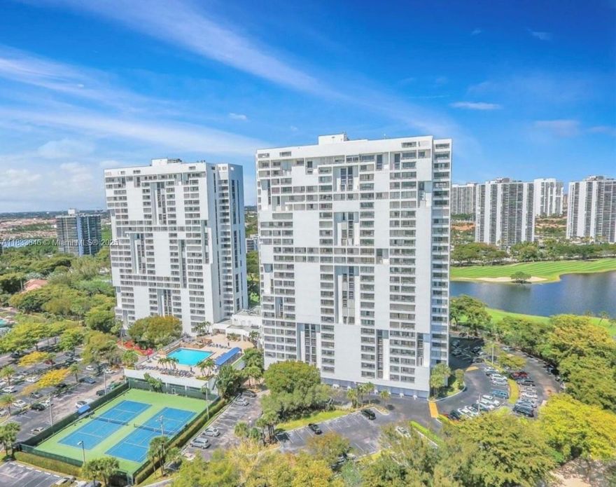 Great unit where comfort meets convenience! , This spacious 2-bedroom, 2-bath condo offers stunning golf course views and a prime location just steps from Aventura Mall, top-rated schools, and houses of worship. A bright and open layout with floor-to-ceiling windows.A private balcony overlooking the Turnberry Isle Golf Course. Split-bedroom floor plan for added privacy and ample closet spaces.  
Updated kitchen and bathrooms . Must see in person.  Building amenities include 24-hour security, valet, a newly renovated lobby, pool, tennis courts, fitness center, sauna, and party room. Maintenance includes cable, internet, and water.