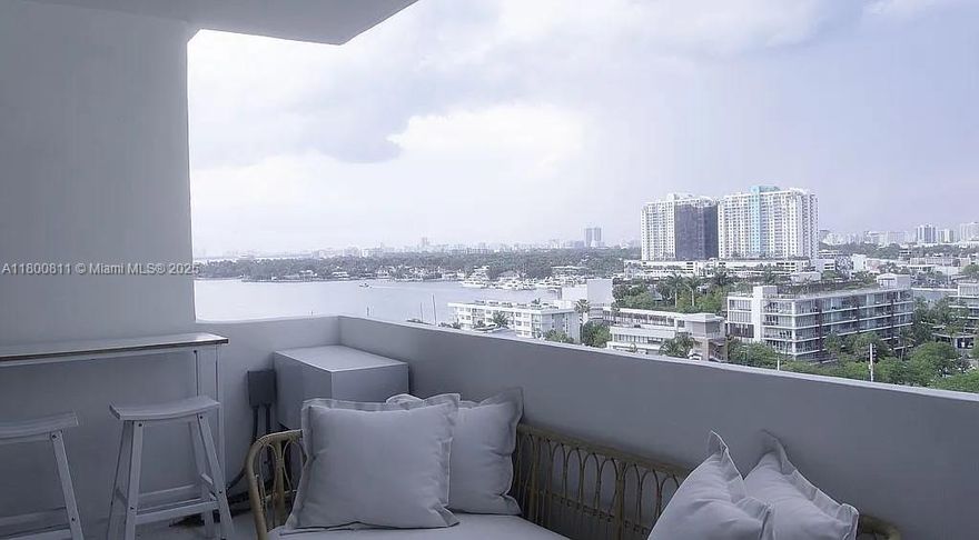 Experience timeless elegance in this stunning one-bedroom apartment located on exclusive Belle Isle, Miami Beach. Situated in a beautifully preserved historic building designed by iconic architect Morris Lapidus, this residence offers a rare blend of classic charm and modern comfort. Enjoy breathtaking views of Sunset Harbour from your spacious, light-filled home, where large windows frame the sky and bay. The unit boasts an airy layout perfect for relaxed coastal living. The building has successfully completed its 60-year recertification, with all future improvements fully funded through 2032—offering peace of mind and long-term value. Residents enjoy secure, assigned indoor parking, a rarity in this prime location.