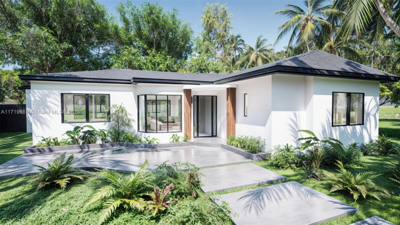 Fully Renovated Designer Home in Prestigious Miami Shores. Feat 4-bed,3.5-bath & bonus room. home on a 9,350 sq ft lot with 1,900 sq ft of living space. The 4th bedroom has a separate entrance and private bathroom, perfect for guests. Features include new electrical, plumbing, flat tile roof, impact windows/doors, waterproof white oak flooring, laundry room, split bedroom plan. The gourmet kitchen boasts quartz countertops, custom European cabinets, stainless steel appliances. Bathrooms showcase luxury tiles, custom cabinetry and quartz finishes. The master suite includes a walk-in closet and a luxurious bathroom with a double sink. The powder room opens to a lush backyard with new wood fencing and lavish landscaping. Close to schools, dining, only 15 minutes to Downtown Miami. A true gem!