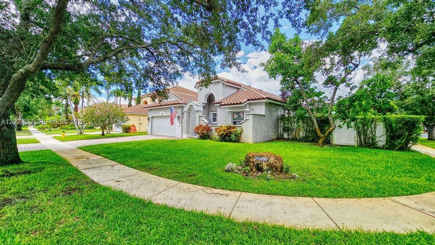 Updated one-story home on an oversized corner lot in Monaco at Sunset Lakes. Features include a heated pool and spa, newer roof (approx. 1 year), A/C (approx. 2 years), updated pool equipment, and water treatment system. Well-maintained and move-in ready. Located in a desirable community offering low HOA fees and resort-style amenities including tennis courts, fitness center, sauna, and basketball courts, Beach Volley, BBQ and picnic areas.