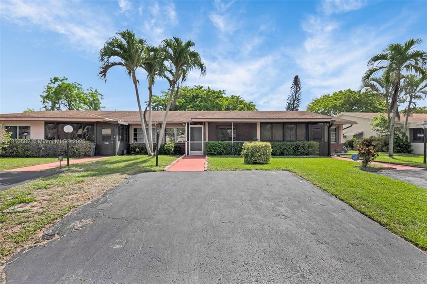 Welcome to Delray Villas Section 1. It is a 55+ community. It is a multi - duplex, one story villa. Delray Villas 1 has their own swimming pool within walking distance. In addition, there is a newly updated Recreation Clubhouse for all sections. There is a remodeled clubhouse, with amenities of a pool. spa, fitness center, tennis, pickleball, etc. Delray Villas Plat 1 has come together as a neighborhood. 
This lovely 2 bedroom/2bathroom home is bright and airy. There is a walk-in bathtub and shower combination in the Primary bathroom. This is great convenience and wonderful upgrade to the home. Both bedrooms boast walk in closets for plenty of room for storage. There is an added assessment of $40 a month for the year of 2025.