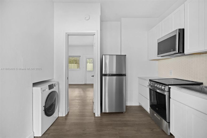 Completely remodeled 1/1 located in the desirable Pine Tree Dr neighborhood in Miami Beach. Unit offers custom vinyl flooring, custom kitchen cabinetry, washer/dryer within unit, amble bedroom layout, spacious closets, remodeled bathroom, mini split ac system & cozy private patio. Rent includes water and open parking. Minutes away from the beach, Lincoln Rd, and supermarkets.