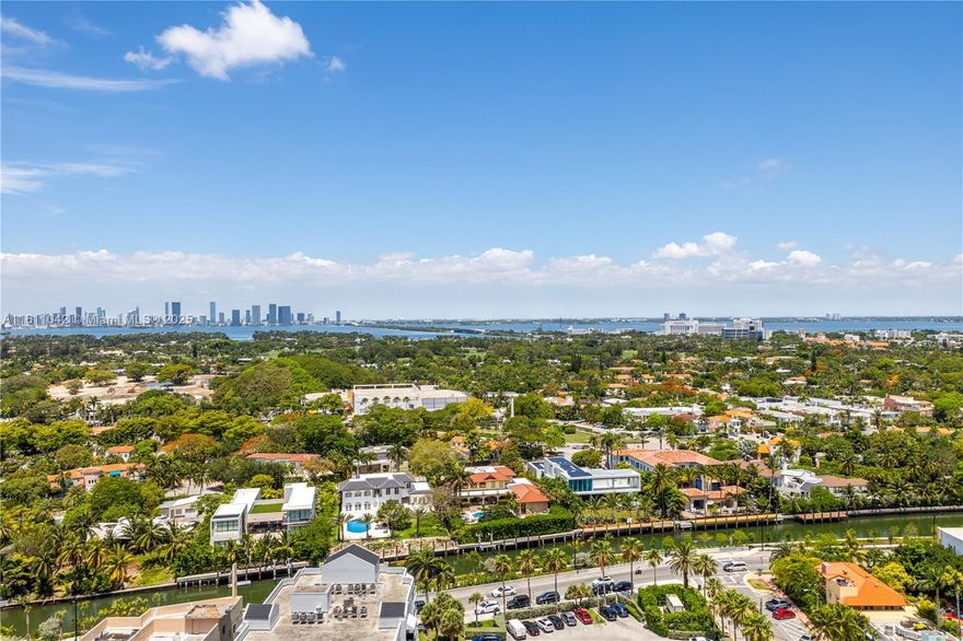Savor the essence of Miami Bch living with this impeccably designed bay view unit. Offering a seamless blend of modern luxury/natural beauty, Panoramic bay view and Downtown Miami Skylight!  A completely remodeled are just the beginning. A split floor plan, spacious 2Bd/2Bh+Den which are with high end finishes. Brand new A/C July 2025. Top of the line stainless steel appl. with a Dacor refrigerator, impact windows/sliding glass doors, walk-in closets in both bed offering tons of space with closet inserts. You will be within walking distance to the world famous Lincoln Rd., Ocean Dr., Convention Center, newly extended pedestrian walk way as well as the world famous Faena District, 1 Hotel and much more! Tenant occupied until June/2026 rent $6100   See the virtual tour video!
