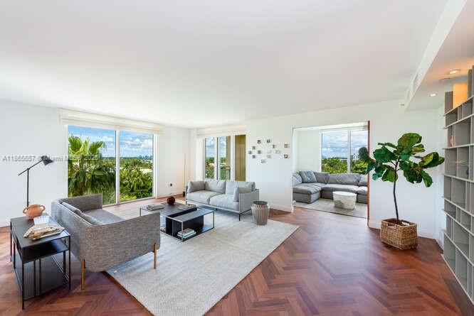 This 3-bedroom home spans 2,950 sq.ft. and features a spacious master suite, a second en-suite bedroom, and a fully enclosed den with its own full bath. Flooded with natural light, the residence offers both privacy and elegance, complemented by three expansive terraces perfect for enjoying sunsets and sweeping views of the bay and lush gardens. Discover this spectacular home at Grand Bay Residences, where luxury meets comfort just steps from the beach. Recently enhanced with a beautifully redesigned lobby and exceptional services, the building sets the tone for refined living. Enjoy the best of the Key Biscayne lifestyle with 24-hour concierge, valet, and a state-of-the-art fitness center.